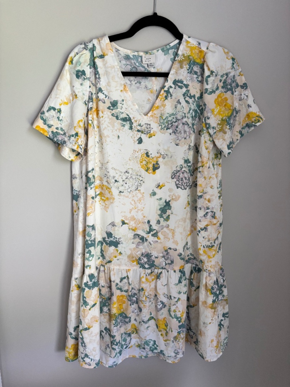 A New Day Floral Babydoll Dress Size Small Oversized Flowy Boho